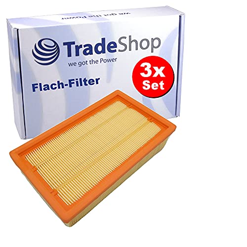 3x Trade-Shop Flachfalten-Filter Lamellenfilter für Flex VCE 35 L AC VCE 45 H AC VCE 45 M AC Hilti VC 20 UM VC 40 UM VC-20 VC-40 von Trade-Shop