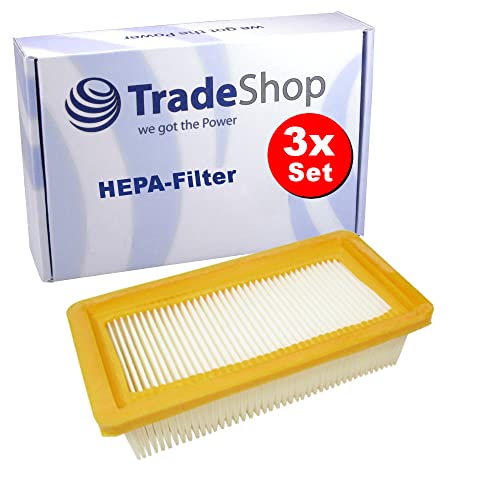 3x Trade-Shop Flachfaltenfilter Lamellenfilter HEPA-Filter Ersatz für Kärcher AD 3.200 CH AD 3.200 CN AD 3.200 EU-I AD 3.200 EU-II AD 4 Premium von Trade-Shop