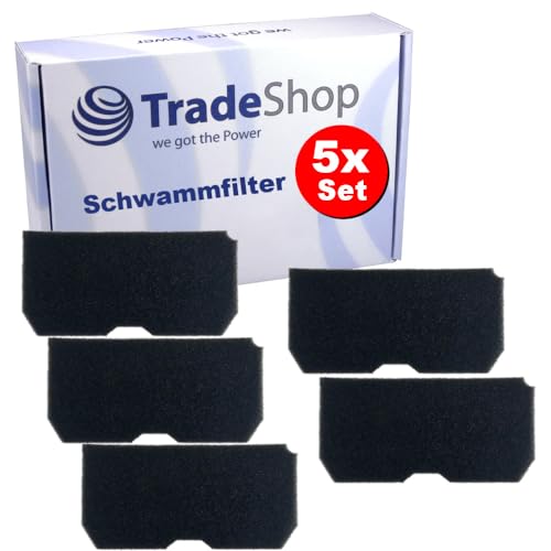 5x Trade-Shop Schaumfilter/Schwammfilter kompatibel mit Elektra Bregenz TKF 3500, TKF 7330 A, TKF 7335 A, TKF 7400 S, TKF 7500 C, TKF 7500 S von Trade-Shop