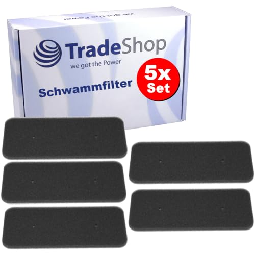 5x Trade-Shop Schaumstoff-Filter Filtermatte kompatibel mit Hoover HLH8A2DE-84 HLH8A2DE-S HLH9A2DE-S LLHD813A2X LLHGD813A2 VHC970AT-84 VHC980ATX-S von Trade-Shop