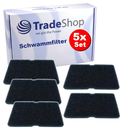 5x Trade-Shop Schwammfilter kompatibel mit Blomberg 7188381800 7188871100 7188871200 7188871300 7188872500, kompatibel mit V-Zug 7188232610 von Trade-Shop