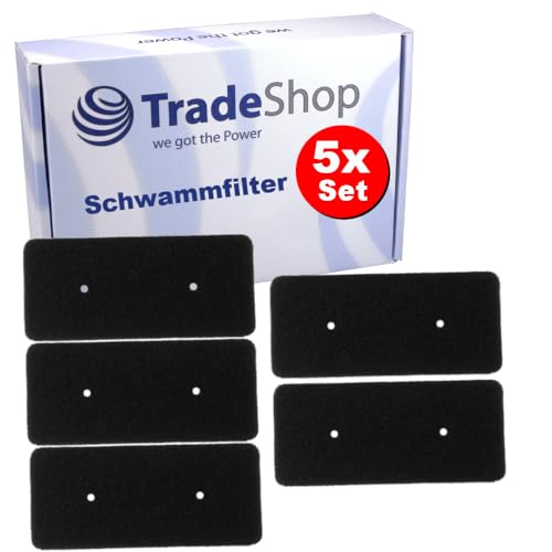 5x Trade-Shop Schwammfilter kompatibel mit Samsung DV80M5010QX DV80F5E5H6W DV80K6010CW DV80M50103X DV90M50003X DV90M5000QW DV90M8204AW DV90M5000IW von Trade-Shop