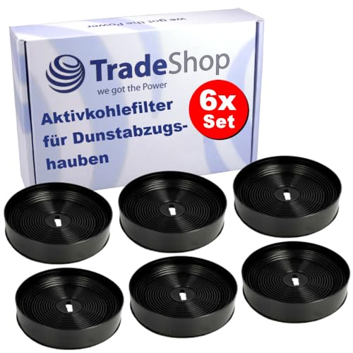 6x Trade-Shop Aktivkohlefilter 170 x 34mm kompatibel mit Oranier KSC700, KSC 700, 9208 95, 920895 / Ersatzteil für Dunstabzugshauben, Umlufthauben von Trade-Shop