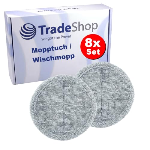 8x Trade-Shop Ersatz Mopptuch Wischlappen Wischmopp Putztuch Mikrofaser für elektrische Dyson Bodendüse Akkusausager Staubsauger/Fußbodenreinigung von Trade-Shop