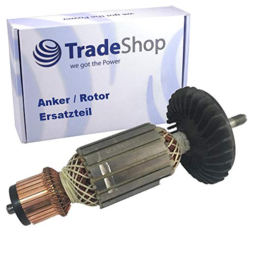 Anker Rotor Motor Ersatzteil mit Lüfter für Bosch Winkelschleifer GWS 24-230 JBV 0 601 854 G42, 0 601 854 G65 GWS 26-230 JH3 601 H56 M01, 3 601 H56 M02 von Trade-Shop