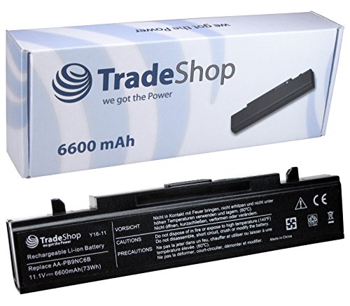 Hochleistungs AKKU 6600mAh schwarz für Samsung NT-R-V510 R-V515 NP-R-V515 NT-R-V515 R-V509 NP-R-V509 NT-R-V509 R-V511 NP-R-V511 NT-R-V511 R-V711 NP-R-V711 NT-R-V711 R-V709 NP-R-V709 NT-R-V709 von Trade-Shop