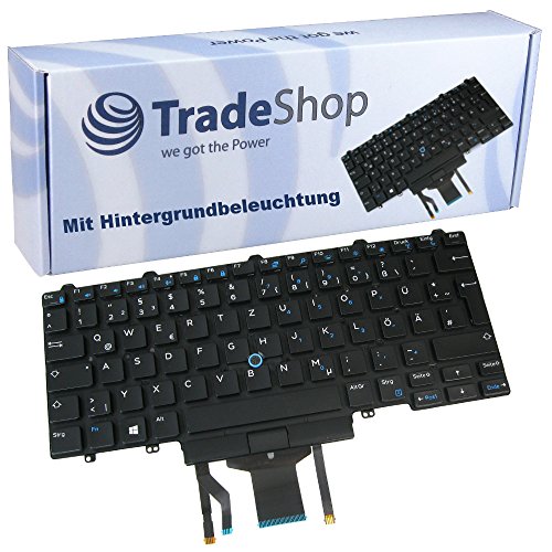 Original QWERTZ Deutsch Tastatur mit Hintergrundbeleuchtung und Trackpoint kompatibel mit Dell Latitude E5450-6693 E5470 E5480 E7250 E7270 E7450 von Trade-Shop
