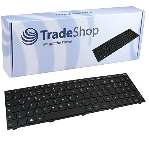 Original QWERTZ Tastatur Deutsch mit schwarzem Rahmen kompatibel mit Lenovo Ideapad E50-70 E50-80 E51-80 E70-70m G41-25 G41-35 G50 G50-30 G50-45 G50-45-ETW G50-70 PK1314K3A19 (Deutsches Layout) von Trade-Shop