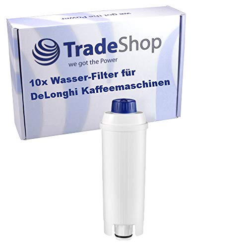 Trade-Shop 10x Wasser-Filter für DeLonghi DLSC002 |Zubehör für alle DeLonghi Kaffeevollautomaten mit Wasserfilter| Pflege + Schutz der Maschine |Kalkreduzierend| von Trade-Shop