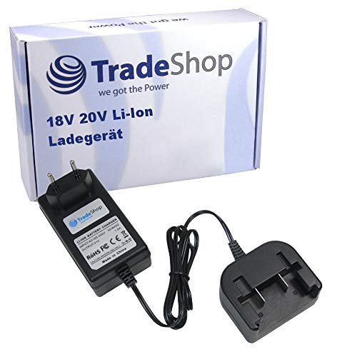 Trade-Shop 18V 20V Li-Ion Akku Ladegerät Ladestation kompatibel mit Black & Decker BL188K BL186K BDCDS18 BDCDD18N BDCH188N BDCDC18K BDCDD186K BDCJS18 BDCCS18 von Trade-Shop