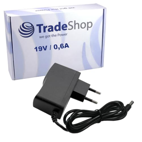 Trade-Shop 19V 0,6A Netzteil Ladegerät Ladekabel kompatibel mit Dirt Devil Spider 2.0 M612, Fusion M611 ersetzt 0608003, 0606003 / Saugroboter Zubehör von Trade-Shop