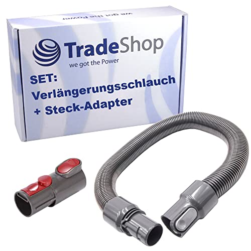 Trade-Shop 2in1 Set: Ersatz Saugschlauch + Zwischen-Adapter kompatibel mit Dyson DC58 DC59 DC62 DC74 SV03 SV06 DC05 DC07 DC08 DC14 DC19 Staubsauger von Trade-Shop