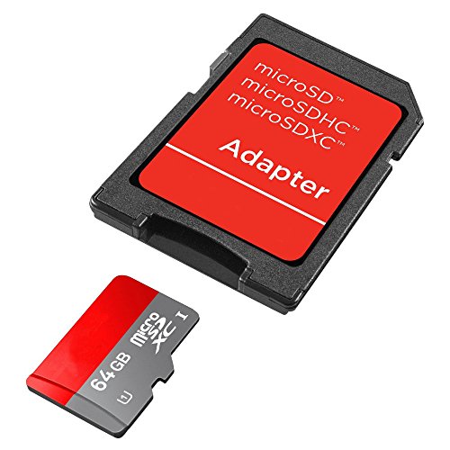 Trade-Shop 64GB Micro SD SDXC Speicherkarte Karte Memory Card + SD-Adapter für Medion Life E4504 E5005 E5006 P5005 P5015 X5520 Wileyfox Swift 2 Plus 2X von Trade-Shop we got the Power