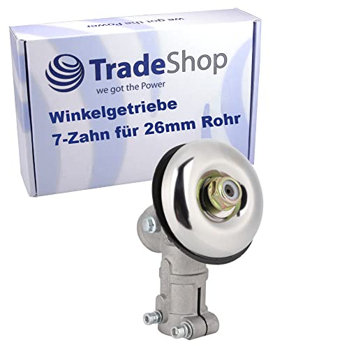 Trade-Shop 7-Zahn 26mm Getriebekopf/Winkelgetriebe kompatibel mit Einhell BG-BC43, GB-BC52, GC-BC 31-4S, GC-BC 52 I AS, kompatibel mit Arebos 5in1 von Trade-Shop