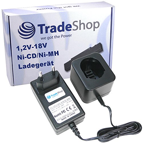 Trade-Shop Akku Ladegerät (1,2V-18V Ni-MH Ni-Cd) Ladestation kompatibel mit A9252 A9262 A9267 A9274 A9275 A9276 A9527 FSB96 PS120A PS130A PS140 PS140A von Trade-Shop