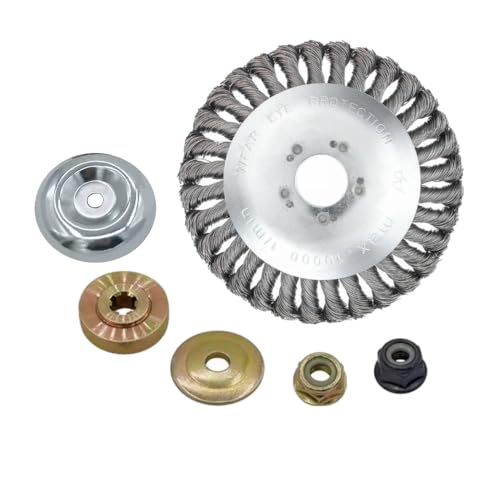 Trade-Shop Entrostender Stahldraht-Bürstenkopf Unkrautbürste 15cm x 2,54cm inkl. Adapter-Set kompatibel mit Stihl FS55 FS56 FS80 FS85 FS90R FS100 F108 Trade-Shop Entrostender Stahldraht-Bürstenkopf Unkrautbürste 15cm x 2,54cm inkl. Adapter-Set kompatibel mit Stihl FS55 FS56 FS80 FS85 FS90R FS100 F108 von Trade-Shop