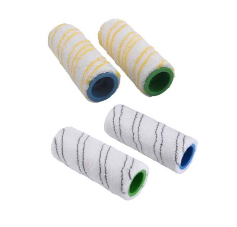 Trade-Shop Ersatzbürste 4in1 passend für Kärcher FC 3, FC 3D, FC 5, FC 7 Hartbodenreiniger, Kärcher 2.055-007.0 (grau), 2.055-006.0 (gelb), (4-tlg), Set bestehend aus: 2x Reinigungswalze (grau)-2x Reinigungswalze (gelb) von Trade-Shop