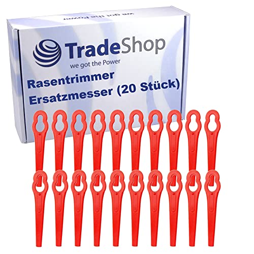 Trade-Shop Ersatzmesser-Set Schneidklingen (20 Stück) für Florabest FRT 20 A1, FUXTEC FX-E1RT20, Bosch ART 2600 Combitrim ART 26 Li ART 26 Accutrim von Trade-Shop