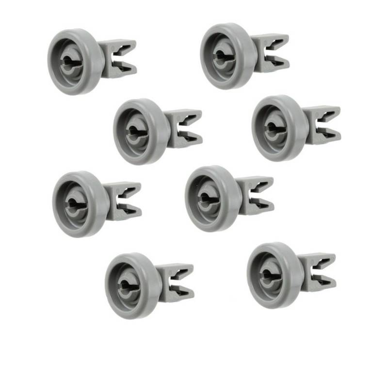 Trade-Shop Geschirrspüleinsatz 8x Korbrolle Ersatz Räder Reifen Oberkorb für Ihren Geschirrkorb, Korbrollen / Ersatz Rollen / Korb-Räder / Spülmaschinen-Räder von Trade-Shop