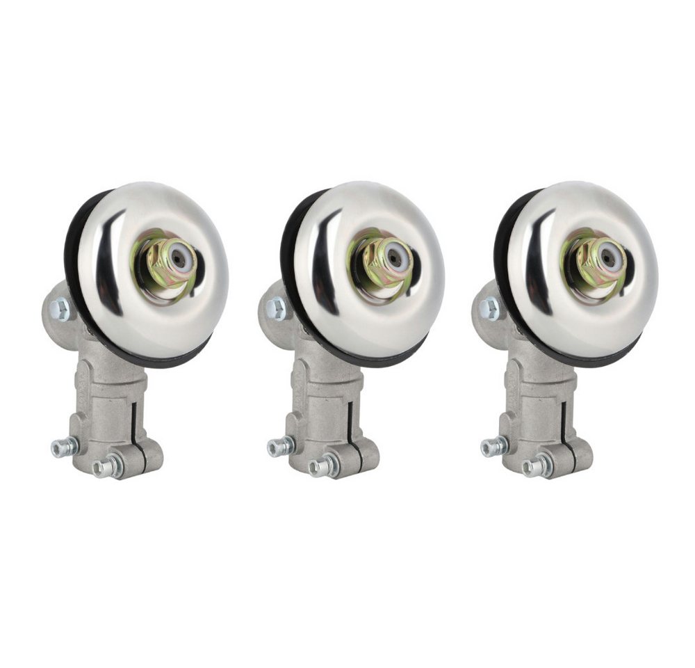 Trade-Shop Motorsensenmesser Getriebekopf 3x passend für Motorsense Freischneider mit 26mm Rohr (3-St), Gewinde: M10 x 1,25 (links), Ausführung: 7-Zahn Antriebswelle von Trade-Shop