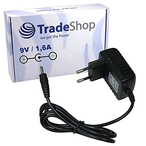 Trade-Shop Netzteil Ladegerät 9V/1,6A 5,5 x 2,1 mm für Brother P-Touch PT-1830C PT-1830SC PT-1830VP PT-1880 PT-1880C PT-1880SC PT-1880W PT-1890C PT-1890SC PT-1890W von Trade-Shop