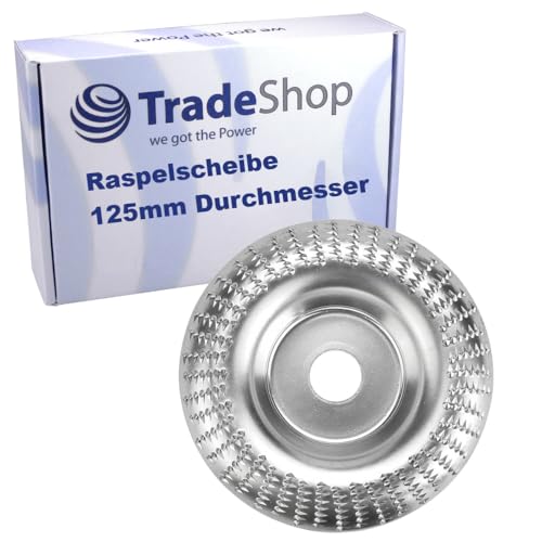 Trade-Shop Ø125mm Raspelscheibe Schleifteller Schleifscheibe aus Hartmetall für Winkelschleifer zum Schnitzen von Holz, Kunststoff, Eis, Laminat, Huf von Trade-Shop