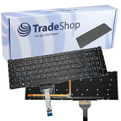 Trade-Shop Orig. Laptop Notebook Tastatur DE QWERTZ Backlight RGB kompatibel mit Acer Nitro 5 AN517-52, Predator Helios 300 PH315-52 PH315-53 PH317-53 von Trade-Shop