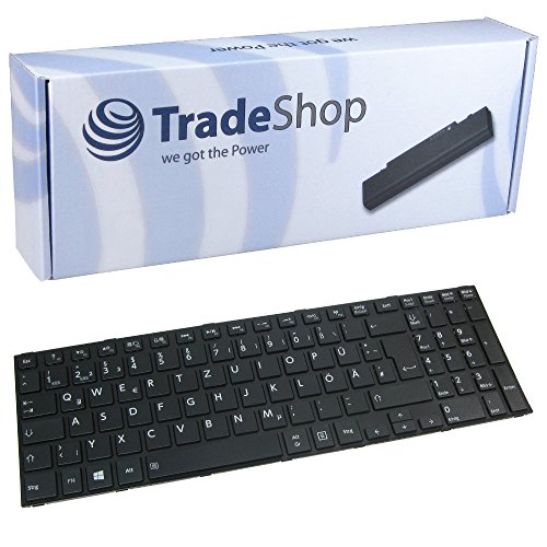 Trade-Shop Orig. Laptop-Tastatur mit Rahmen Notebook Keyboard Ersatz Deutsch QWERTZ für Toshiba Satellite C50A Serie C50A-B Serie (Deutsches Tastaturlayout) von Trade-Shop