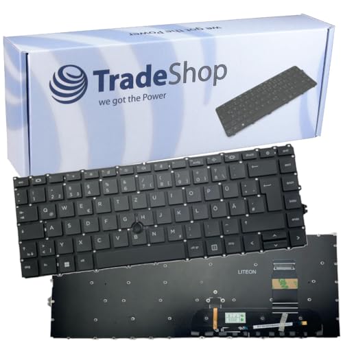 Trade-Shop Original Laptop Notebook Tastatur Deutsch QWERTZ Schwarz mit Backlit Trackpoint kompatibel mit HP EliteBook 745 G7 G8, 840 G7 G8, 845 G7 G8 Trade-Shop Original Laptop Notebook Tastatur Deutsch QWERTZ Schwarz mit Backlit Trackpoint kompatibel mit HP EliteBook 745 G7 G8, 840 G7 G8, 845 G7 G8 von Trade-Shop