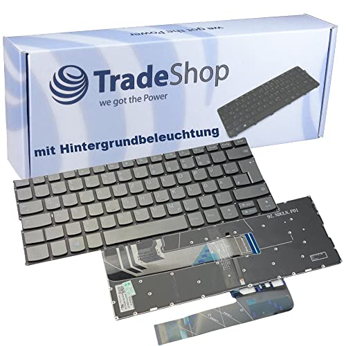 Trade-Shop Original Laptop Notebook Tastatur Keyboard Deutsch QWERTZ mit Backlit für Lenovo Yoga 530-14IKB 81EK00CWGE 81EK00TMGE ersetzt 9Z.NDULN.F01 von Trade-Shop