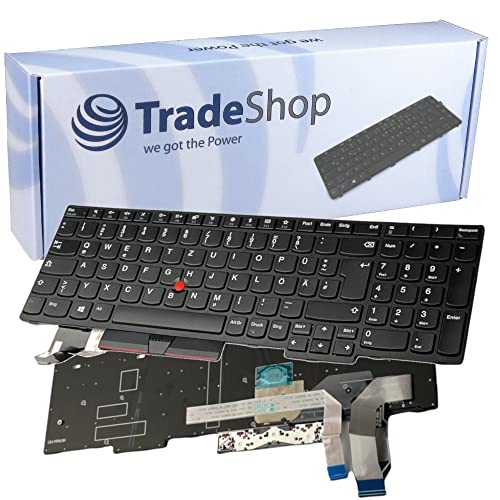 Trade-Shop Original Laptop Notebook Tastatur ohne Backlight mit Rahmen für IBM Lenovo ThinkPad E595 E585 E590 P53s Serie ersetzt 01YP732 / Deutsch von Trade-Shop