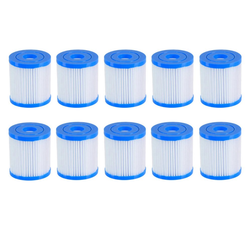Trade-Shop Pool-Filterkartusche Poolfilter 10x passend für Bestway Flowclear 58381 58145 58093 Größe 1, Zubehör für Bestway 58093 (Größe 1) Intex 59904 E (Typ E), Filterpatrone / Kartuschenfilter / Lamellenfilter / Ersatzfilter von Trade-Shop