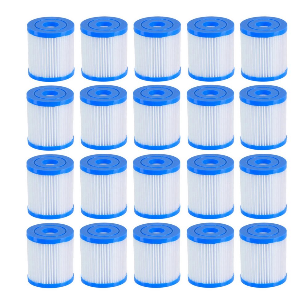 Trade-Shop Pool-Filterkartusche Poolfilter 20x passend für Bestway Flowclear 58381 58145 58093 Größe 1, Zubehör für Bestway 58093 (Größe 1) Intex 59904 E (Typ E), Filterpatrone / Kartuschenfilter / Lamellenfilter / Ersatzfilter von Trade-Shop