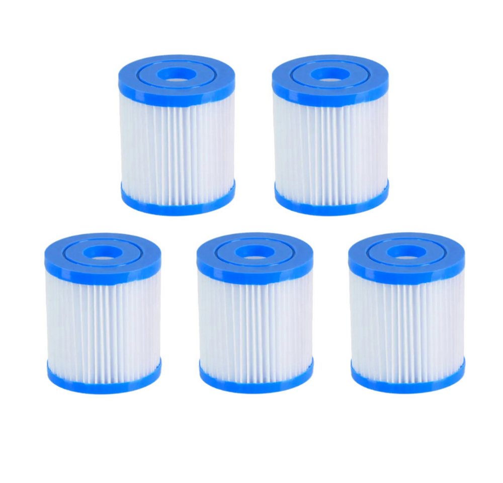 Trade-Shop Pool-Filterkartusche Poolfilter 5x passend für Bestway Flowclear 58381 58145 58093 Größe 1, Zubehör für Bestway 58093 (Größe 1) Intex 59904 E (Typ E), Filterpatrone / Kartuschenfilter / Lamellenfilter / Ersatzfilter von Trade-Shop
