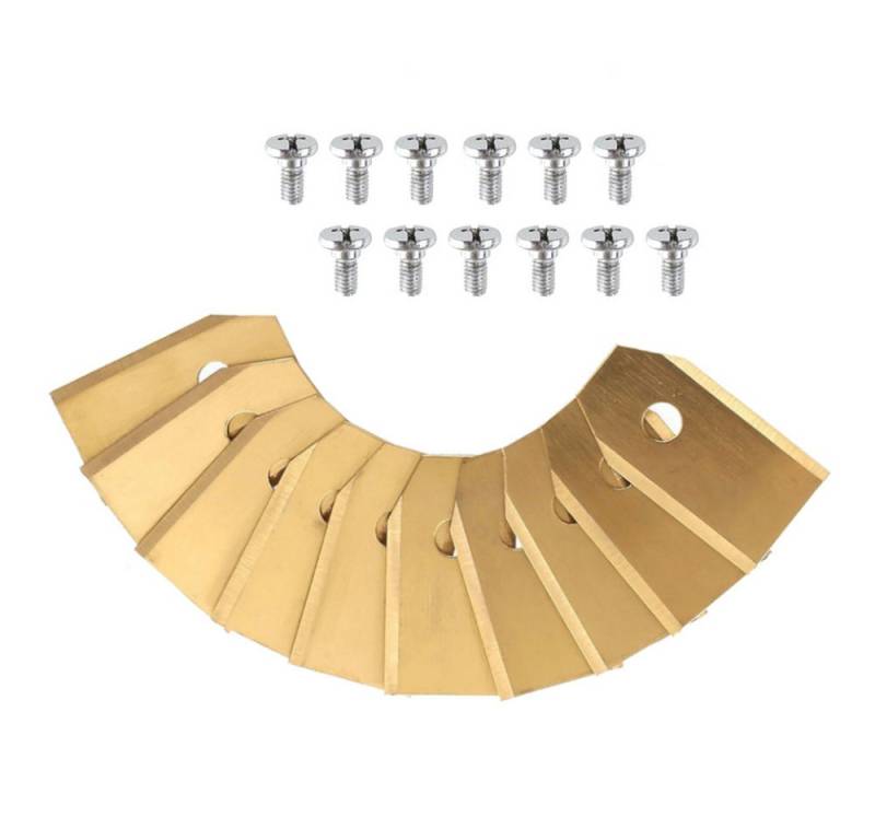 Trade-Shop Rasenmähermesser 12x Titan Messer 35mm passend für Gardena Sileno Smart, Sileno 250 500 (12-St), Ersatzmesser / Schneidklingen-Set mit Schrauben von Trade-Shop