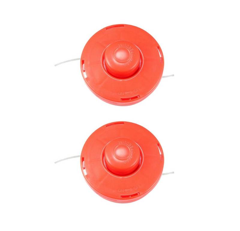 Trade-Shop Rasentrimmer-Ersatzspule Fadenkopf 2x passend für Güde GFS 1255 B, GFS 1100 B, 1500 B, (2-St), Nylon Doppelfaden / Anschluss: M10 x 1,25mm Linksgewinde von Trade-Shop