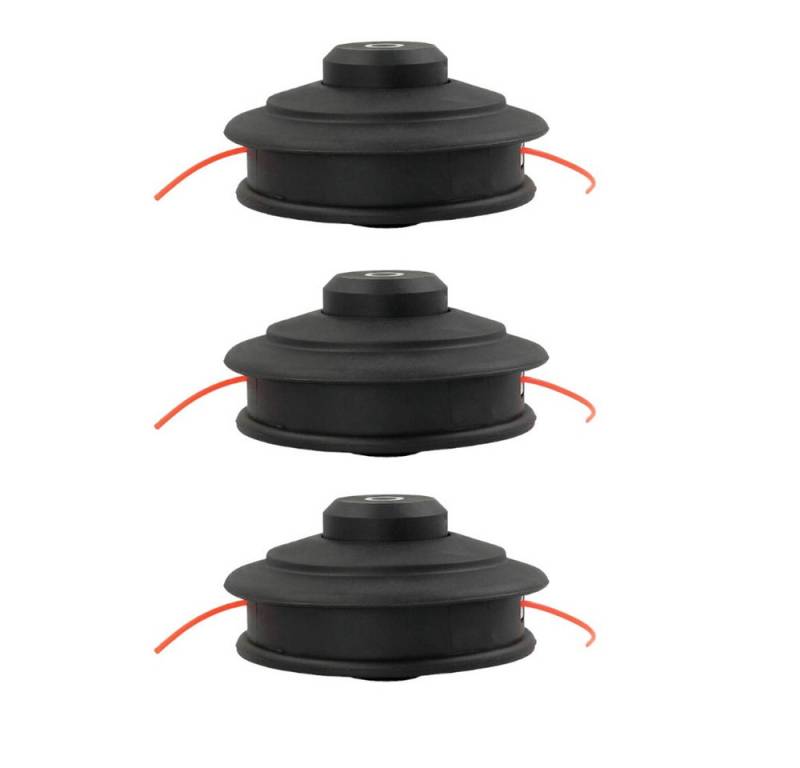 Trade-Shop Rasentrimmer-Ersatzspule Fadenkopf 3x passend für Echo SRM-2400 SB SRM-2410 SRM-2450, 4.50 m Fadenlänge, (3-St), mit Tippautomatik / M10 x 1,25mm Linksgewinde / Nylon Doppelfaden von Trade-Shop