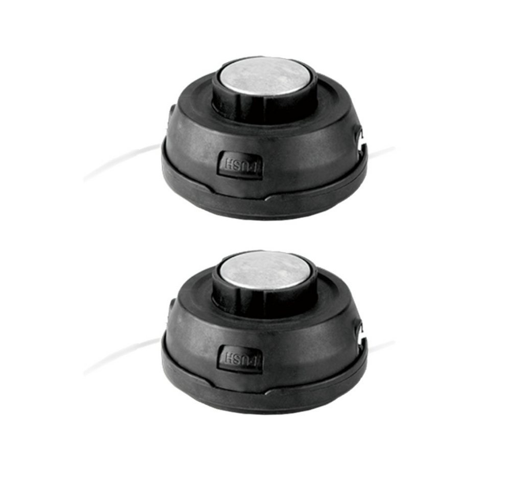 Trade-Shop Rasentrimmer-Ersatzspule Trimmerkopf 2x mit M10 Linksgewinde für die meisten Rasenmäher, (2-St), Nylon Doppelfaden / mit Tippautomatik / Außendurchmesser: ca. 115mm von Trade-Shop