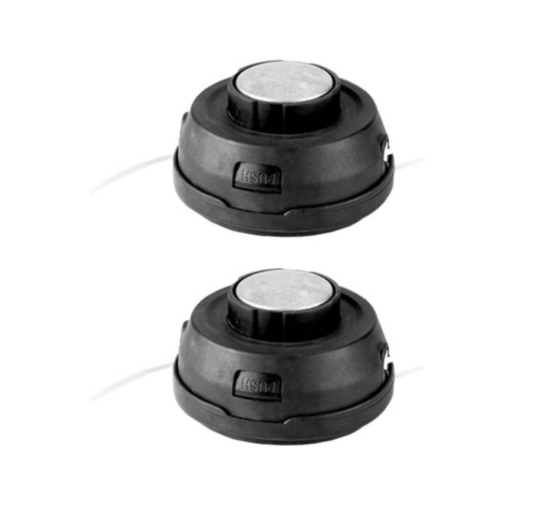 Trade-Shop Rasentrimmer-Ersatzspule Trimmerkopf 2x mit M10 Linksgewinde für die meisten Rasenmäher, (2-St), Nylon Doppelfaden / mit Tippautomatik / Außendurchmesser: ca. 115mm von Trade-Shop