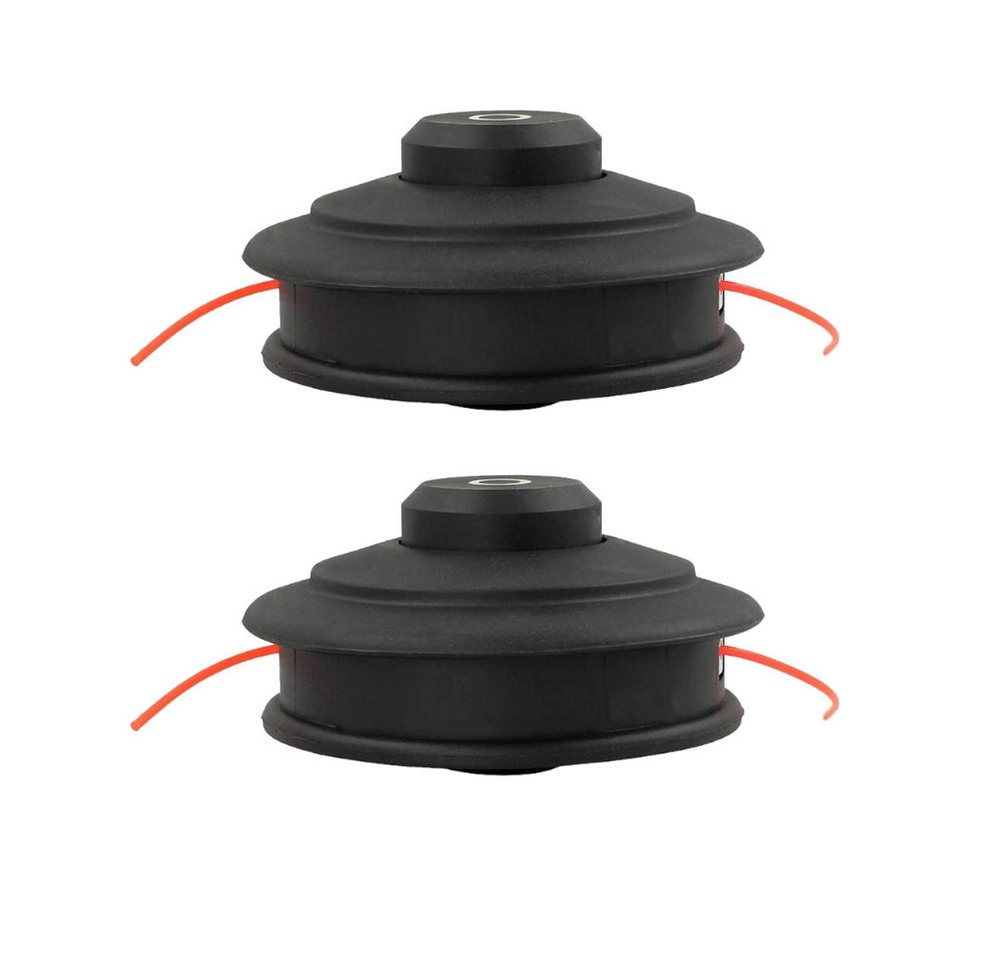 Trade-Shop Rasentrimmer-Ersatzspule Trimmerkopf 2x passend für Fuxtec, Einhell, Echo, Ryobi Motorsense, 4.50 m Fadenlänge, (2-St), mit Tippautomatik / M10 x 1,25mm Linksgewinde / Nylon Doppelfaden von Trade-Shop