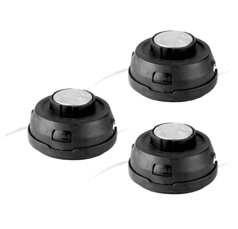 Trade-Shop Rasentrimmer-Ersatzspule Trimmerkopf 3x mit M10 Linksgewinde für die meisten Rasenmäher, (3-St), Nylon Doppelfaden / mit Tippautomatik / Außendurchmesser: ca. 115mm von Trade-Shop