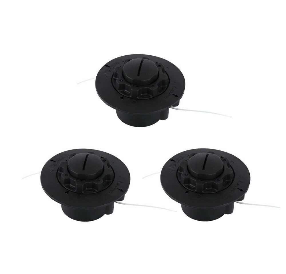 Trade-Shop Rasentrimmer-Ersatzspule Trimmerkopf 3x passend für Stihl FS38 FS40 FS45 FS45C FS46 FS50 FSE60, (3-St), Nylon Doppelfaden / M8 x 1,25mm Linksgewinde / Ersatz für Motorsense von Trade-Shop