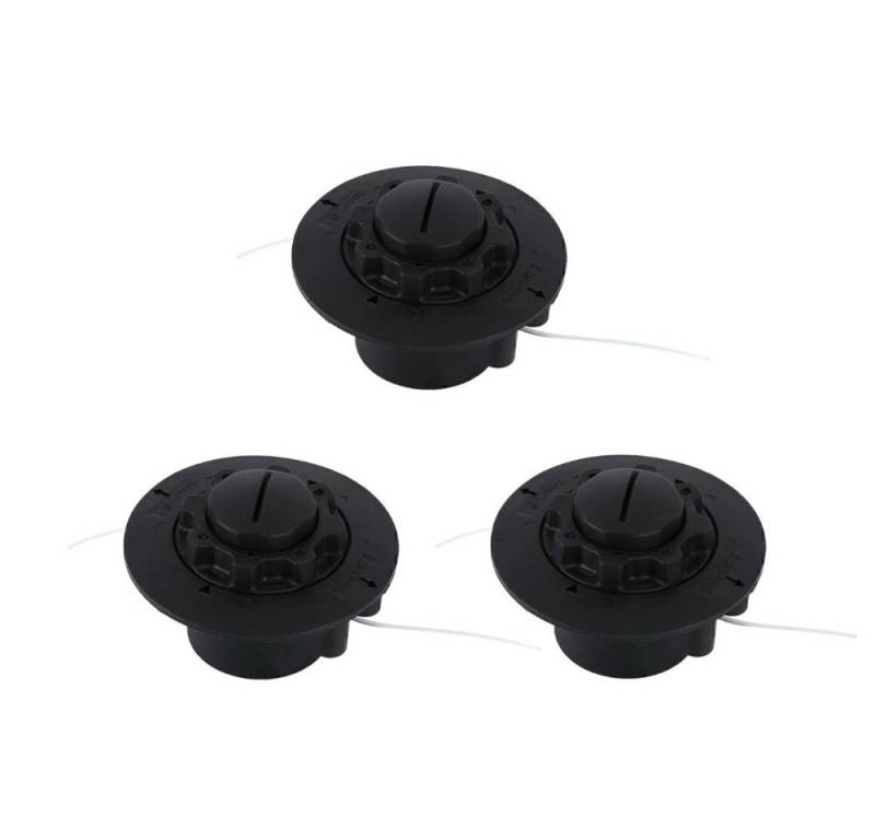 Trade-Shop Rasentrimmer-Ersatzspule Trimmerkopf 3x passend für Stihl FS38 FS40 FS45 FS45C FS46 FS50 FSE60, (3-St), Nylon Doppelfaden / M8 x 1,25mm Linksgewinde / Ersatz für Motorsense von Trade-Shop
