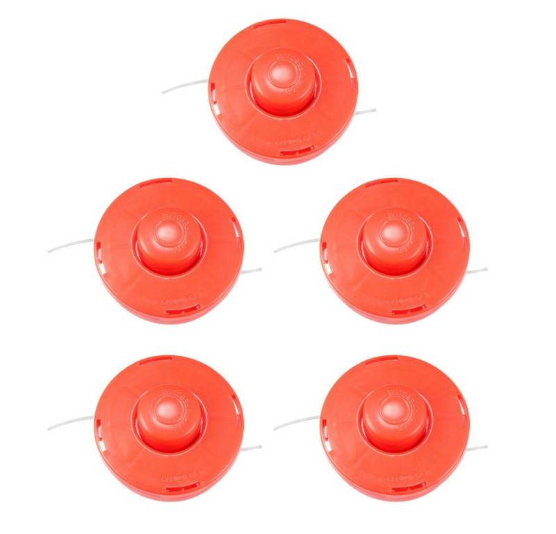 Trade-Shop Rasentrimmer-Ersatzspule Trimmerkopf 5x passend für EINHELL BG-BC 25 AS Benzin Freischneider, (5-St), Nylon Doppelfaden / Anschluss: M10 x 1,25mm Linksgewinde von Trade-Shop