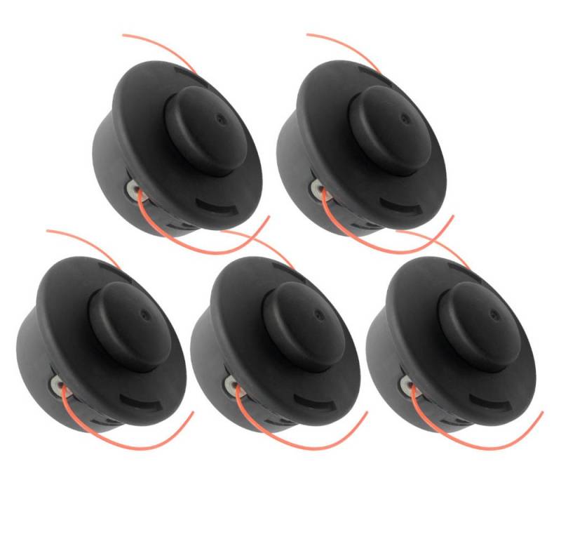 Trade-Shop Rasentrimmer-Ersatzspule Trimmerkopf 5x passend für Stihl FS350 FS360 FS400 FS410 FS450 FS460, (5-St), Nylon Doppelfaden / M12 x 1,5mm Linksgewinde / Ersatz für Motorsense von Trade-Shop