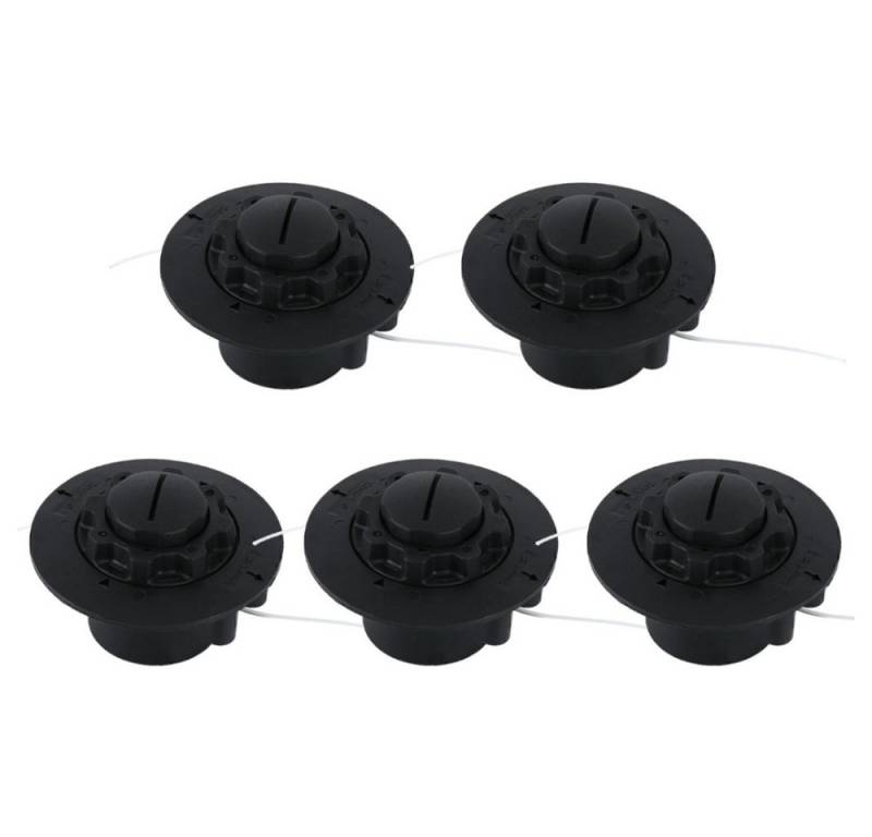 Trade-Shop Rasentrimmer-Ersatzspule Trimmerkopf 5x passend für Stihl FS38 FS40 FS45 FS45C FS46 FS50 FSE60, (5-St), Nylon Doppelfaden / M8 x 1,25mm Linksgewinde / Ersatz für Motorsense von Trade-Shop