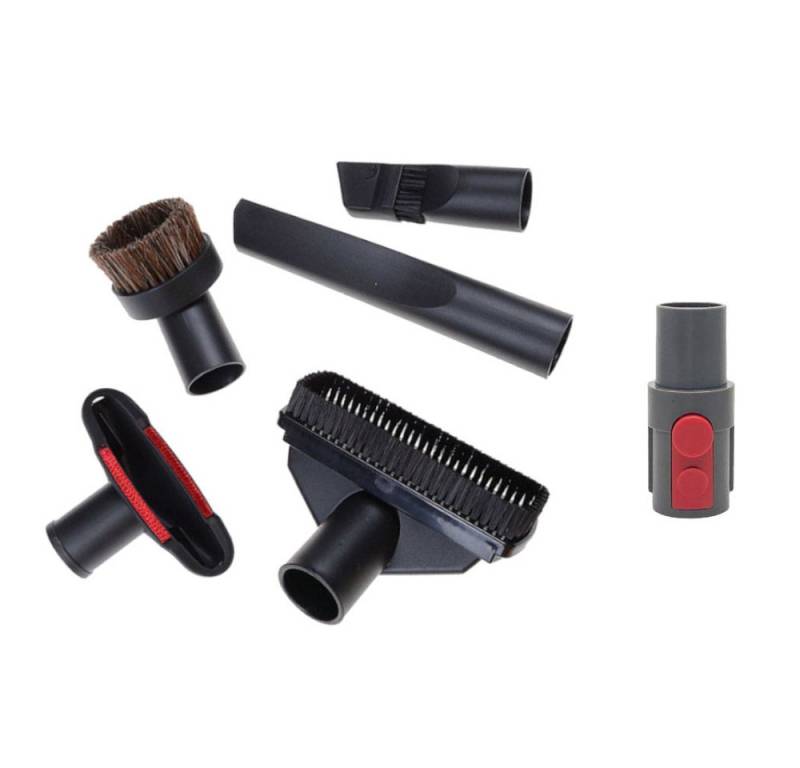 Trade-Shop Reinigungsbürsten-Set 5in1 mit Anschluss-Adapter passend für Dyson V12 Detect Slim Absolute, (6-tlg), Bürsten-Set für 32mm Staubsauger-Rohre mit Adapter für Dyson Sauger von Trade-Shop