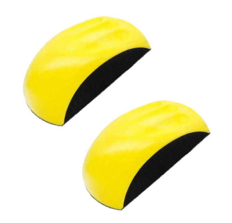 Trade-Shop Schleifdreieck Schleifblock 2x für 125mm Exzenterschleifscheiben mit Klettverschluss, (2 St), ergonomische Form / Griffmulden für angenehmes Arbeiten von Trade-Shop