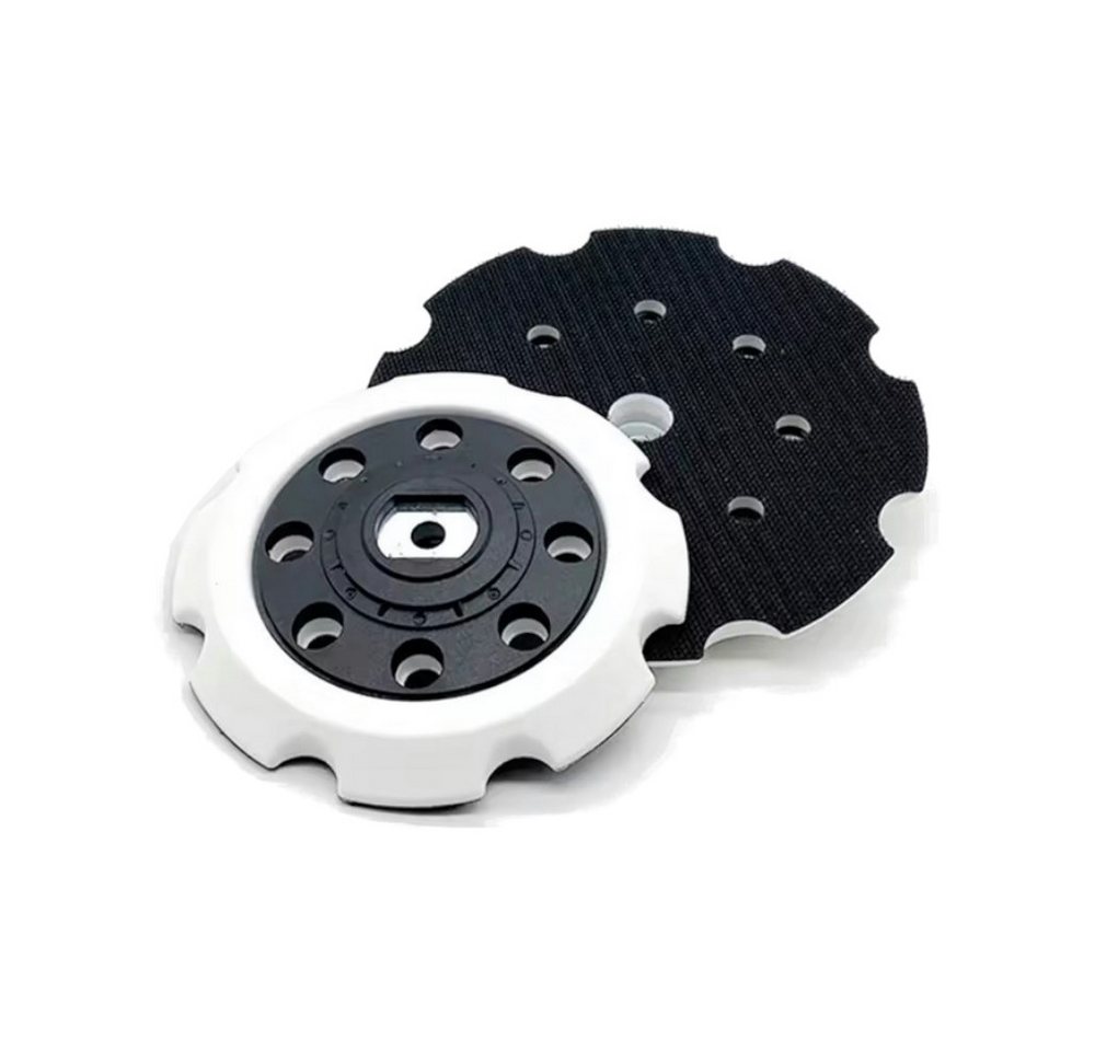 Trade-Shop Schleifteller passend für Makita PO5000C PO6000C DPO500Z DPO600Z ersetzt 197922-4, ø 125.00 mm, 1-St., Ausführung: hart / Anzahl der Löcher: 8 / Aufnahme: Klett von Trade-Shop