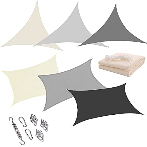 Trade-Shop Sonnensegel/Sonnenschutz/Sonnendach 2x3m PES Polyester Anthrazit rechteckig UV-Schutz wasserabweisend reißfest/mit Spannseilen von Trade-Shop